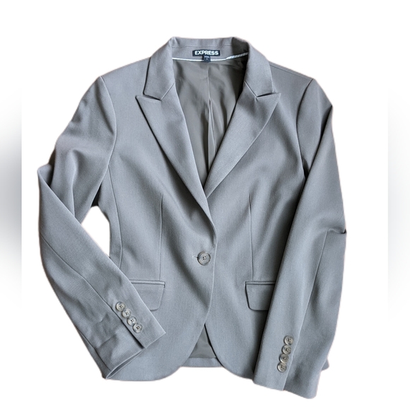 Express Women's Blazer Pencil Skirt Suit Set in Taupe - Picture 6 of 15